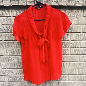 **PRICE FIRM** Forever 21 Sheer Top w/Neck Bow